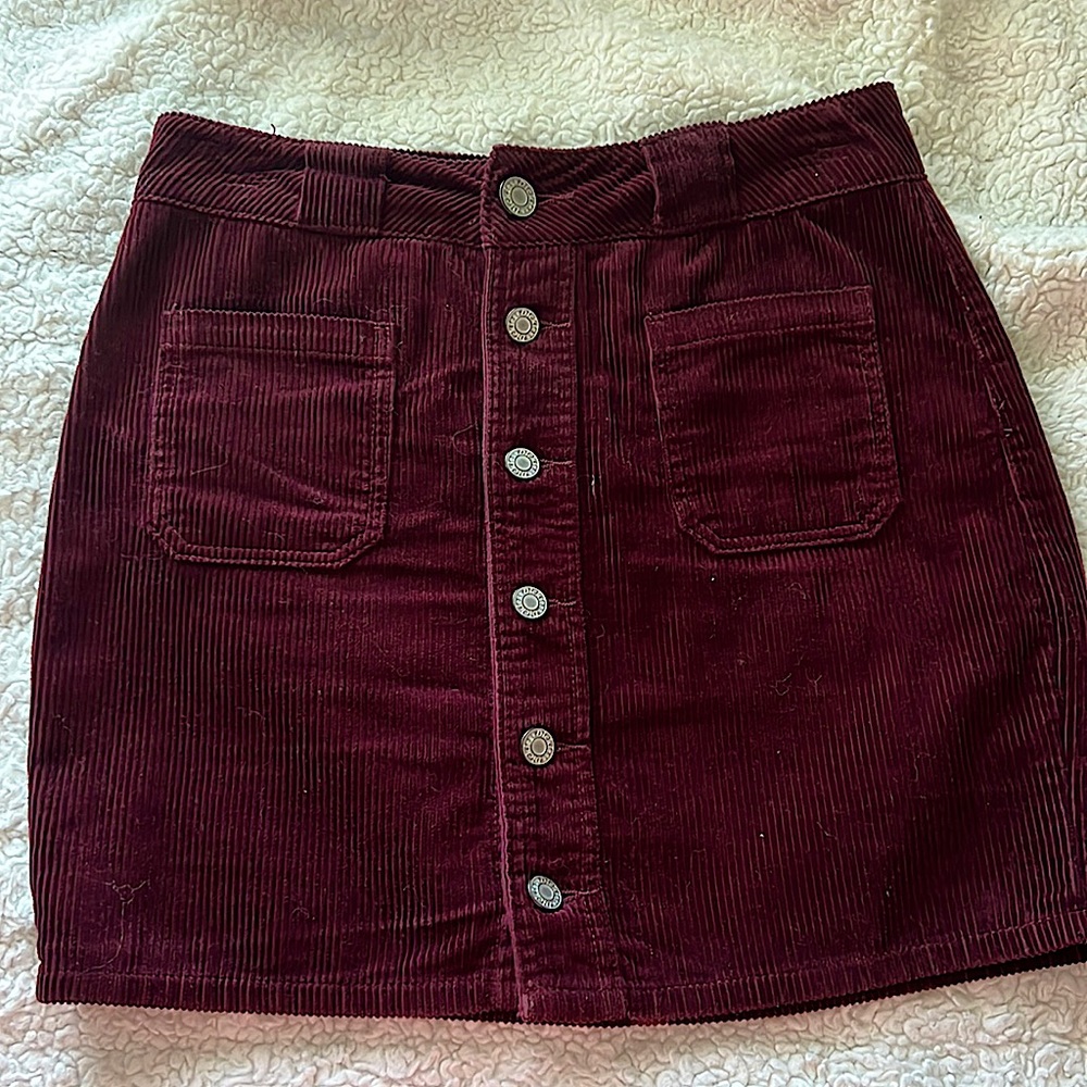 Corduroy Skirt (Burgundy)